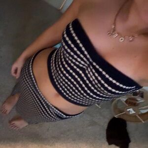 Navy & White Knit Set